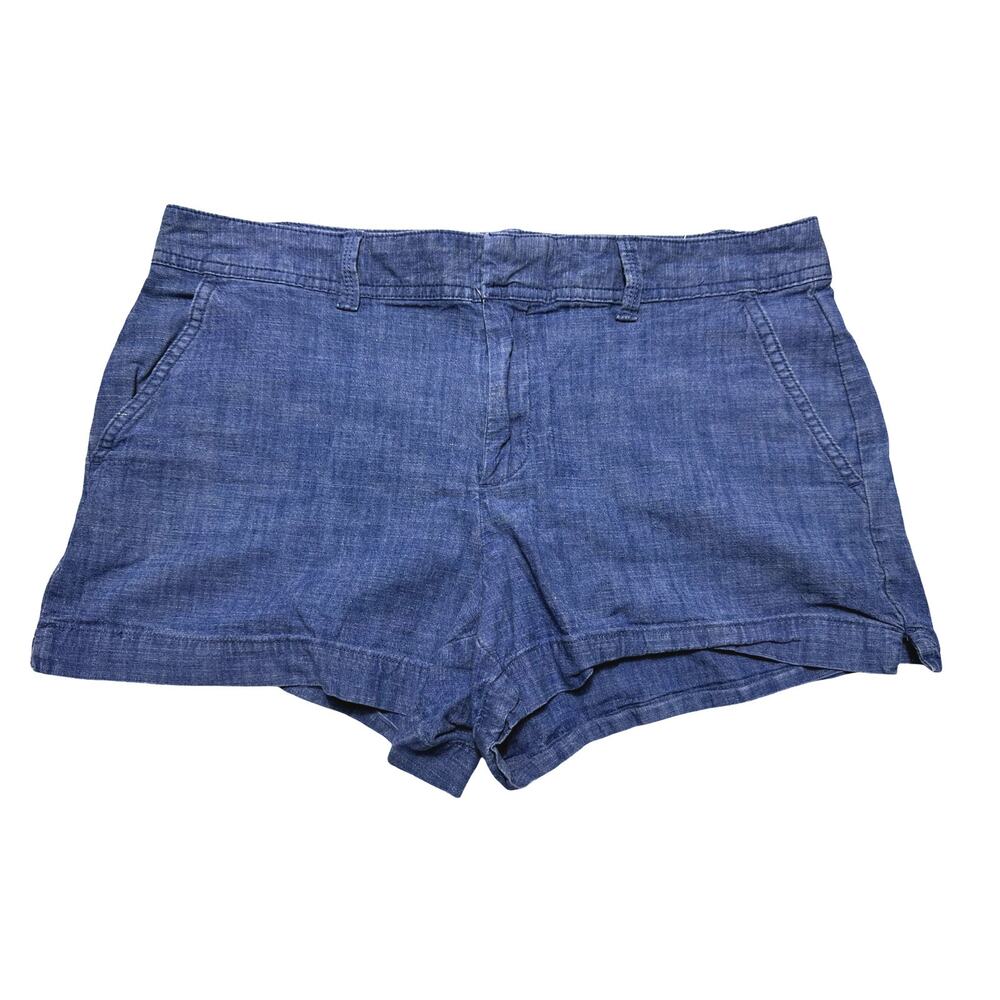 GAP Chambray Mid-Rise Cotton-Blend Shorts Size 10